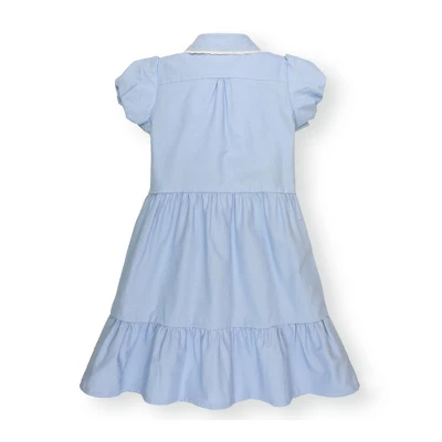Hope & Henry Girls' Organic Cotton Short Sleeve Tiered Oxford Dress, Infant 4 Hope & Henry Girls' Organic Cotton Short Sleeve Tiered Oxford Dress, Infant - Image 2