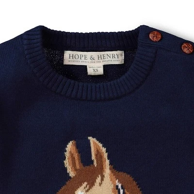 Hope & Henry Girls' Horse Intarsia Pullover Sweater, Infant 4 Hope & Henry Girls' Horse Intarsia Pullover Sweater, Infant - Image 2
