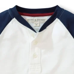 Hope & Henry Boys' Colorblock Raglan Henley, Infant
