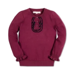 Hope & Henry Girls' Long Sleeve Ruffle Sweater Henley, Infant -Hope & Henry Sales GUEST d1fa02f1 e609 4627 866d f55bdb6ef331