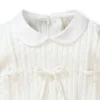 Hope & Henry Baby Cable Romper With Peter Pan Collar