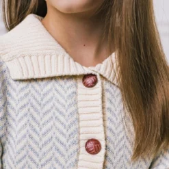 Hope & Henry Girls' Long Sleeve Flounce Collar Button Front Peplum Sweater, Infant -Hope & Henry Sales GUEST d6ed39c2 ec0e 410f 86ad 5be7dd289141