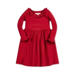 Hope & Henry Girls' Long Sleeve Ruffle Trim Knit Dress, Infant -Hope & Henry Sales GUEST dabb4efe c09e 4ce0 b82f 553cb8913fff