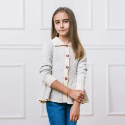 Hope & Henry Girls' Long Sleeve Flounce Collar Button Front Peplum Sweater, Infant -Hope & Henry Sales GUEST db8d8506 1d62 4f0f 8499 206f01069cf7