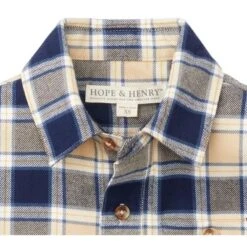 Hope & Henry Boys' Brushed Flannel Button Down Shirt, Infant
