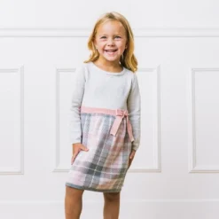 Hope & Henry Girls' Long Sleeve Skater Sweater Dress With Bow, Toddler -Hope & Henry Sales GUEST e6072db7 be0b 4ba1 b41a 5923b0ae2ad7 1