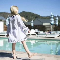 Hope & Henry Girls' Embroidered Caftan Cover-Up, Kids