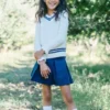 Hope & Henry Girls' Ponte Pleated Uniform Skort, Kids