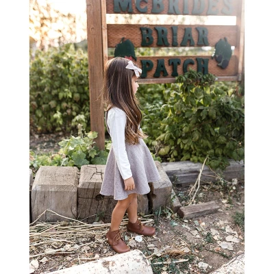 Hope & Henry Girl's Fleece Bow Front Suspender Skirt, Kids 5 Hope & Henry Girl's Fleece Bow Front Suspender Skirt, Kids - Image 3