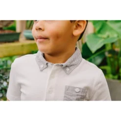 Hope & Henry Boys' Organic Cotton Short Sleeve Jersey Polo With Seersucker Trim, Infant -Hope & Henry Sales GUEST f57b85b8 db4a 4513 9a68 93a84a02696f 1