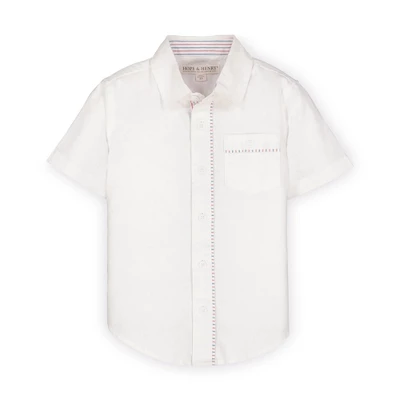 Hope & Henry Boys' Linen Short Sleeve Button Down Shirt, Kids 16 Hope & Henry Boys' Linen Short Sleeve Button Down Shirt, Kids - Image 14
