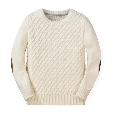 Hope & Henry Boys' Crewneck Pullover Sweater With Elbow Patches, Kids 12 Hope & Henry Boys' Crewneck Pullover Sweater With Elbow Patches, Kids - Image 10