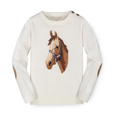 Hope & Henry Girls' Horse Intarsia Pullover Sweater, Infant 11 Hope & Henry Girls' Horse Intarsia Pullover Sweater, Infant - Image 9