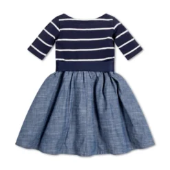 Hope & Henry Girls' 3/4 Sleeve Lightweight Knit Skater Dress, Kids -Hope & Henry Sales GUEST ffe5c3ba 116b 4861 bfa6 637d665b9120 1